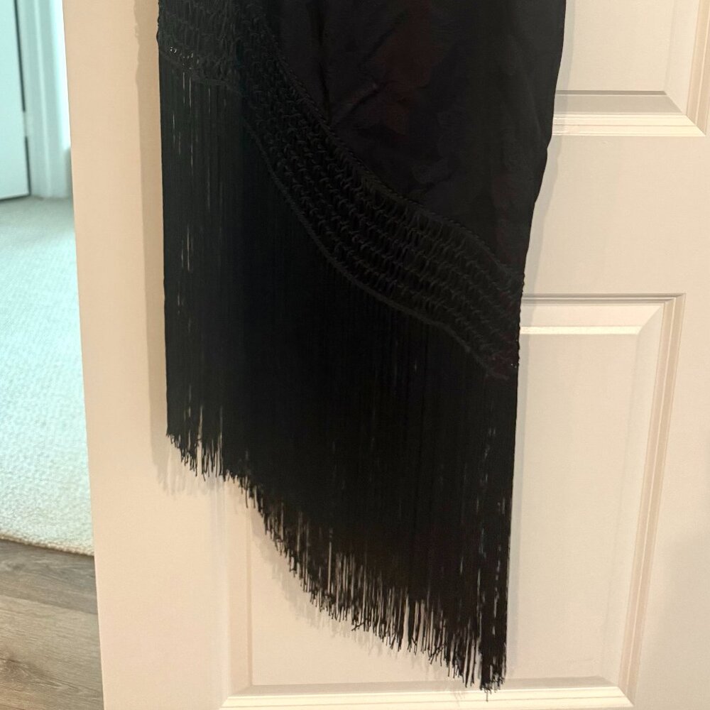 12th Tribe Black Satin Fringe Skirt NEW with Tags - Picture 5 of 5